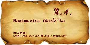 Maximovics Abiáta névjegykártya